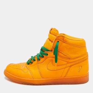 Pre Owned Air Jordans 1 Retro High Gatorade Orange Peel Size 46 Orange Leather High Top Sneakers