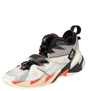Jordan White Leather and Mesh Why Not? Zer0.3 "Unite" Low Top Sneakers Size 42.5