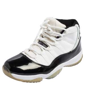 Air Jordan Black/White Fabric and Patent Leather Jordan 11 Retro Concord Sneakers Size 41
