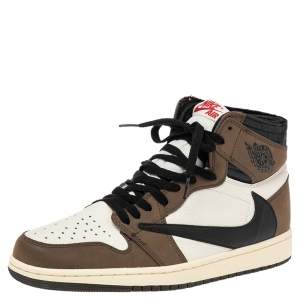 Air Jordan Multicolor Leather 1 Retro COJP High Top Sneakers Size 43