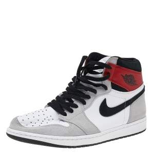 Air Jordan Tricolor Suede And Leather Air Jordan 1 OG High Top Sneakers Size 47