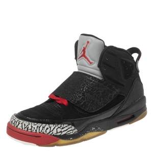Air Jordan Black Suede And Leather Son of Mars Cement High Top Sneakers Size 39
