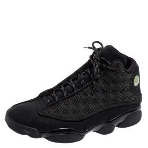 Air Jordan Black Suede And Reflective Mesh Air Jordan 13 Retro High Top Sneakers Size 44.5