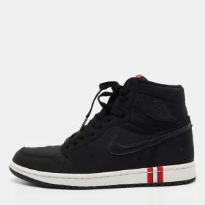 Air Jordans Black Fabric Air Jordan 1 Paris Saint Germain Retro High Sneakers Size 41