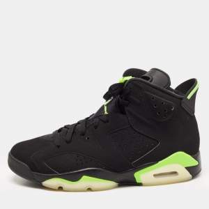 Air Jordan Black Leather Jordan-6-Retro-electric Sneakers Size 44