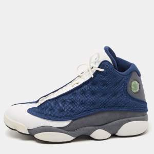 Air Jordan Multicolor Leather and Fabric Jordan 13 Retro Flint Sneakers Size 44