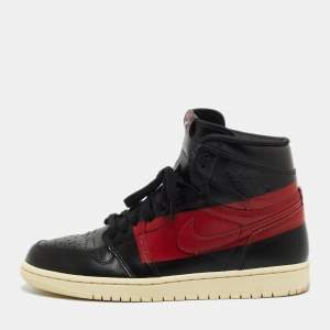 Air Jordan Black Leather Air Jordan1 Sb Dunk High Sneakers Size 43