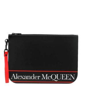 Alexander McQueen Black/Red Leather Logo Pouch 