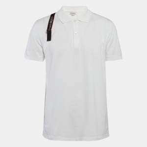 Alexander McQueen White Cotton Pique Polo T-Shirt M