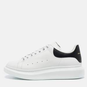 Alexander McQueen White/Black Leather Larry Sneakers Size 44