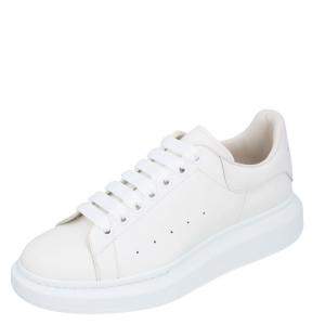 Alexander McQueen White Leather Oversized Sneakers Size EU 45