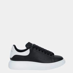 Alexander McQueen Black Leather Oversized Low Top Sneakers Size EU 42