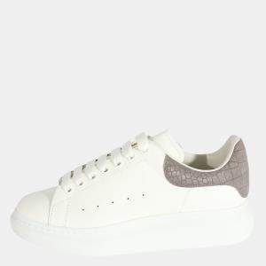 Alexander McQueen White Lead Crocodile Oversized Sneaker EU 41.5