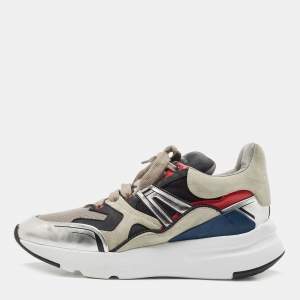 Alexander McQueen Multicolo Leather and Mesh Runner Sneakers Size 44