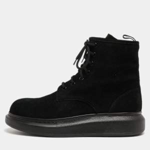 Alexander McQueen Black Suede High Top Sneakers Size 41