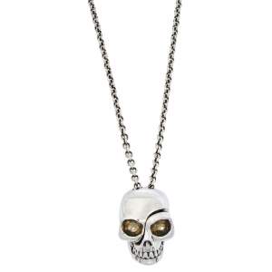 Pre Owned Alexander McQueen Silver Tone Divided Skull Necklace