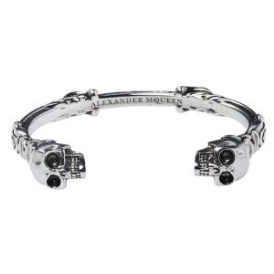 Alexander McQueen Twin Textured Skull Cuff Bracelet