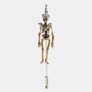 Alexander McQueen Two Tone The King Skeleton Lapel Pin Brooch