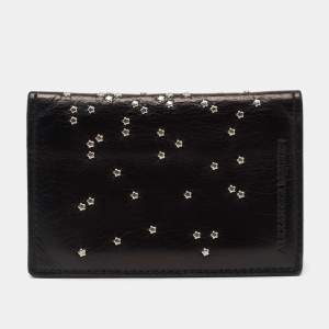 Alexander McQueen Black Studded Leather Card Case