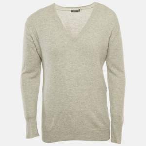 Alexander McQueen Grey  Knit V-Neck Sweater L
