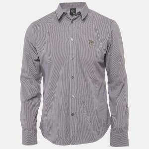 Pre Owned Alexander McQueen Blue Checks Cotton Shirt M