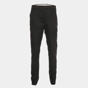 Pre Owned Alexander McQueen Black Logo Embroidered Cotton Trousers XL