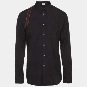 Pre Owned Alexander McQueen Black Cotton Harness Shirt XXXL