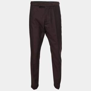 Alexander McQueen Burgundy Crepe Trousers 2XL