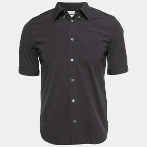 Alexander McQueen Black Cotton Half Sleeve Shirt XS