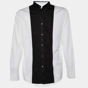 Alexander McQueen White Cotton Contrast Detail Double Collar & Placket Shirt XL