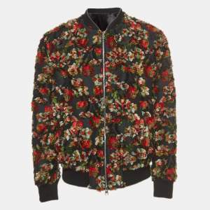 Alexander McQueen Multicolor Floral Patterned Bomber Jacket XL