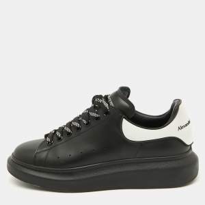 Alexander Mcqueen Black Leather Oversized Sneakers Size 42.5