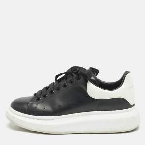 Alexander McQueen Black/White Leather Larry Sneakers Size 40