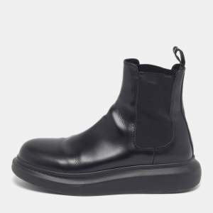 Pre Owned Alexander McQueen Size 43 Black Leather Chelsea Boots