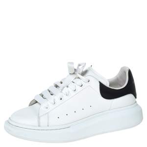 Alexander McQueen White/Black Leather Larry Low Top Sneakers Size 40