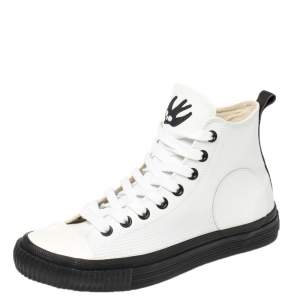 Alexander McQueen White Leather Plimsoll High Sneakers Size 40