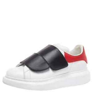 Alexander McQueen Multicolor Leather Oversized Velcro Strap Sneakers Size 40.5