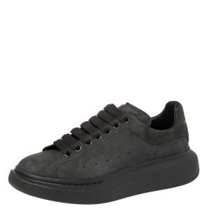 Alexander McQueen Grey Suede Oversized Low Top Sneakers Size 40