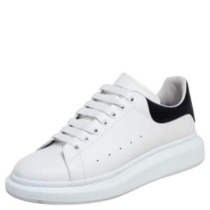 Alexander McQueen White Leather Oversized Runner Sneakers Size 45