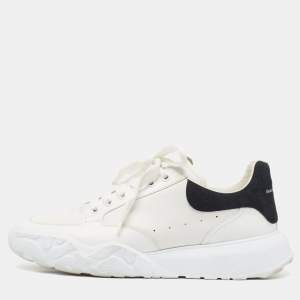 Alexander McQueen White/Black Leather Low Top Sneakers Size 45