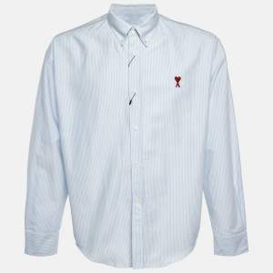 مملوكة مسبقًا قميص أمي ألكسندر ماتيوسي قطن مخطط أزرق مقاس متوسط - ميديم