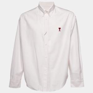 مملوكة مسبقًا قميص أمي ألكسندر ماتيوسي قطن مخطط وردي بأزرار مقاس متوسط - ميديم