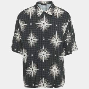 Pre Owned Amiri Starburst Print Crepe Button Front Camp Shirt XXL