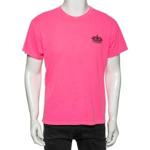 Amiri Pink Cotton Five Star Logo Printed Crewneck T-Shirt XS