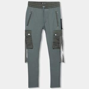 Amiri Military Green Cotton Slim-Fit Cargo Sweatpants XS