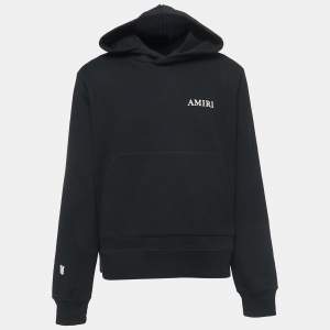 Amiri Black Cotton Logo Print Hoodie S