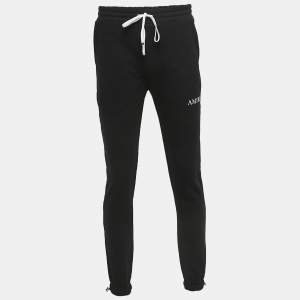 Amiri Black Cotton Logo Print Joggers S