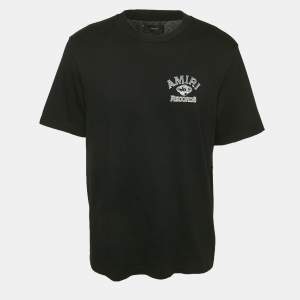 Amiri Black Logo Print Cotton Crew Neck T-Shirt L