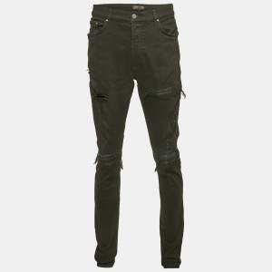 Amiri Black Denim Distressed Skinny Jeans XXL Waist 36"