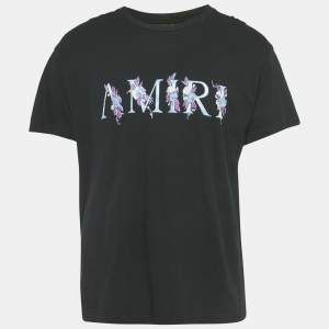 Amiri Black Logo Print Jersey Crew Neck T-Shirt S 